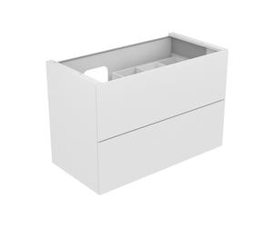 KEUCO EDITION 11 Meuble sous-lavabo pour lavabos encastrables, 2 tiroirs à casseroles, position du lavabo à gauche, avec éclairage LED, 1050x700x535mm, 31255300100, 31255300100, Corpo/Fronte: Vetro la