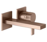 KEUCO EDITION 11 Mitigeur monocommandé pour lavabo, montage encastré, saillie 165mm, avec limiteur de température, 51116290201, 51116290201, Colorazione: rosso oro spazzolato