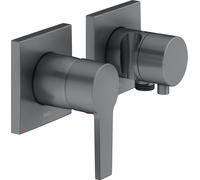 KEUCO EDITION 11 Set mitigeur monocommande encastré pour 2 consommateurs avec raccord de flexible et support de douche, 51151131222, 51151131222, Colorazione: Nero cromato nero spazzolato