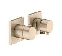 KEUCO EDITION 11 Set de robinetterie thermostatique encastrée pour 3 consommateurs avec raccord de flexible et support de douche, 51153031232, 51153031232, Colorazione: bronzo spazzolato