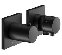 KEUCO EDITION 11 Set de robinetterie thermostatique encastrée pour 3 consommateurs avec raccord de flexible et support de douche, 51153371232, 51153371232, Colorazione: Nero opaco