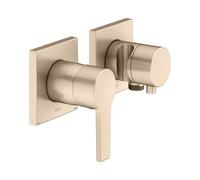 KEUCO EDITION 11 Set mitigeur monocommande encastré pour 2 consommateurs avec raccord de flexible et support de douche, 51151031222, 51151031222, Colorazione: bronzo spazzolato