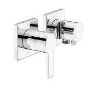 KEUCO EDITION 11 Set mitigeur monocommande encastré pour 2 consommateurs avec raccord de flexible et support de douche, 51151011222, 51151011222, Colorazione: Cromato