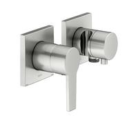 KEUCO EDITION 11 Set mitigeur monocommande encastré pour 2 consommateurs avec raccord de flexible et support de douche, 51151061222, 51151061222, Colorazione: Finitura in acciaio inox