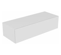 KEUCO EDITION 11 Sideboard, 1 tiroir frontal, avec éclairage intérieur LED, 1400x350x535mm, 31326300100, 31326300100, Corpo/Fronte: Vetro laccato bianco seta opaca / bianco