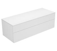 KEUCO EDITION 400 Buffet, 2 tiroirs à casseroles, 1400x472x535mm, 31763840000, 31763840000, Corpo/Fronte: Bianco laccato lucido / Cachemire vetro lucido