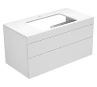 KEUCO EDITION 400 meuble sous-lavabo, pour largeur de lavabo 600mm, avec 1 trou pour robinet, 1050x546x535mm, 31572720100, 31572720100, Corpo/Fronte: Bianco Struckturlack / Tartufo lucentezza del vetr