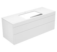 KEUCO EDITION 400 meuble sous-lavabo, pour largeur de lavabo 600mm, avec 1 trou pour robinet, 1400x546x535mm, 31573720100, 31573720100, Corpo/Fronte: Bianco Struckturlack / Tartufo lucentezza del vetr