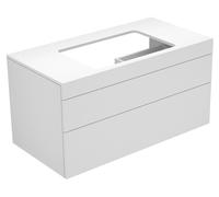 KEUCO EDITION 400 meuble sous-lavabo, pour largeur de lavabo 600mm, sans trou de robinetterie, 1050x546x535mm, 31572720000, 31572720000, Corpo/Fronte: Bianco Struckturlack / Tartufo lucentezza del vet
