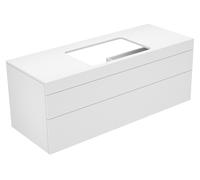 KEUCO EDITION 400 meuble sous-lavabo, pour largeur de lavabo 600mm, sans trou de robinetterie, 1400x546x535mm, 31573720000, 31573720000, Corpo/Fronte: Bianco Struckturlack / Tartufo lucentezza del vet
