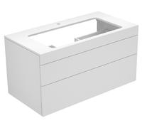 KEUCO EDITION 400 meuble sous-lavabo, pour largeur de lavabo 800mm, avec 1 trou pour robinet, 1050x546x535mm, 31582720100, 31582720100, Corpo/Fronte: Bianco Struckturlack / Tartufo lucentezza del vetr