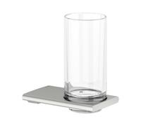 KEUCO EDITION 400 porte-verre, verre cristal véritable, 11550069000, 11550069000, Colorazione: finitura acciaio inox