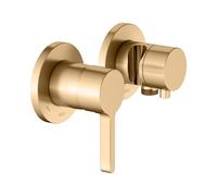 KEUCO EDITION 400 Set de mitigeur monocommande encastré 2 voies avec raccord de flexible et support de douche, 51551251221, 51551251221, Colorazione: ottone spazzolato