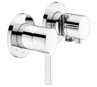 KEUCO EDITION 400 Set de mitigeur monocommande encastré 2 voies avec raccord de flexible et support de douche, 51551011221, 51551011221, Colorazione: Cromato