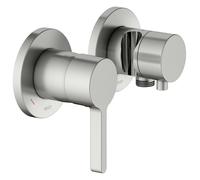 KEUCO EDITION 400 Set de mitigeur monocommande encastré 2 voies avec raccord de flexible et support de douche, 51551061221, 51551061221, Colorazione: finitura acciaio inox