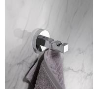 Keuco - Gancio per asciugamani doppio in metallo cromato lucido, per bagno, con due ganci per asciugamani e accappatoio, da parete, edizione 90