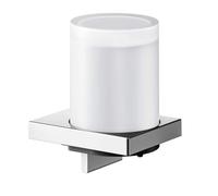 KEUCO EDITION 90 Square dispenser per sapone liquido con bicchiere rovesciato opaco, 180 ml, metallo cromato, Made in Germany, ricaricabile, incl. viti e tasselli, Spandisapone