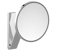KEUCO iLook_move Miroir de soins de beauté, éclairé, rond, chromé, avec passage de câble encastré pour interrupteur d'éclairage ambiant, 17612019003, 17612019003