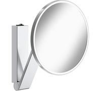 Keuco iLook_move specchio ingranditore con illuminazione, rotondo, Ø20 cm, 5x, Made in Germany, metallo cromato, con Interrutore a bilanciere, montaggio a incasso