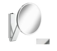 Keuco iLook_Move - Specchio ingranditore rotondo illuminato, in acciaio inox, con interruttore