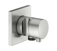 KEUCO IXMO robinet d'arrêt encastré, 1 consommateur avec raccord de flexible et support de douche avec poignée Comfort, rosace carrée, 59541061202, 59541061202, Colorazione: finitura acciaio inox