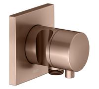 KEUCO IXMO robinet d'arrêt encastré, 1 consommateur avec raccord de flexible et support de douche avec poignée Comfort, rosace carrée, 59541291202, 59541291202, Colorazione: rosso oro spazzolato