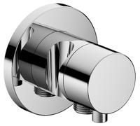 KEUCO IXMO robinet d'arrêt encastré, 1 consommateur avec raccord de flexible et support de douche avec poignée Comfort, rosace ronde, 59541011201, 59541011201, Colorazione: Cromato