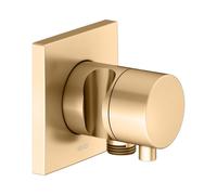 KEUCO IXMO robinet d'arrêt encastré, 1 consommateur avec raccord de flexible et support de douche avec poignée Comfort, rosace carrée, 59541251202, 59541251202, Colorazione: ottone spazzolato