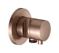 KEUCO IXMO robinet d'arrêt encastré, 1 consommateur avec raccord de flexible et support de douche avec poignée Comfort, rosace ronde, 59541291201, 59541291201, Colorazione: rosso oro spazzolato
