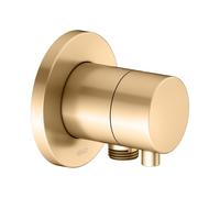 KEUCO IXMO robinet d'arrêt encastré pour 1 consommateur avec raccord de flexible avec poignée Comfort, rosace ronde, 59541251101, 59541251101, Colorazione: ottone spazzolato