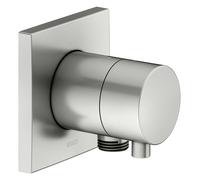 KEUCO IXMO robinet d'arrêt encastré pour 1 consommateur avec raccord de flexible avec poignée Comfort, rosace carrée, 59541061102, 59541061102, Colorazione: finitura acciaio inox