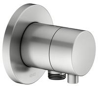 KEUCO IXMO robinet d'arrêt encastré pour 1 consommateur avec raccord de flexible avec poignée Comfort, rosace ronde, 59541211101, 59541211101, Colorazione: finitura acciaio inox