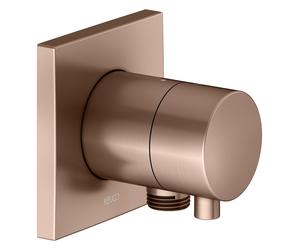 KEUCO IXMO robinet d'arrêt encastré pour 1 consommateur avec raccord de flexible avec poignée Comfort, rosace carrée, 59541291102, 59541291102, Colorazione: rosso oro spazzolato