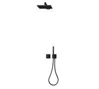 KEUCO IXMO Set de douche 8 Robinetterie thermostatique, 2 consommateurs avec support de douche et pomme de douche, rosace carrée, 59653370802, 59653370802, Colorazione: Nero opaco