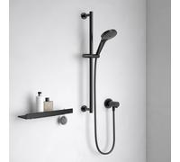 Keuco IXMO set doccia con asta saliscendi, 3 tipi di getto, 59587370801, IXMO nero opaco [Rubinetteria Bagno > Set Doccia]