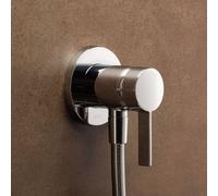 Keuco IXMO-Solo Set 59552, miscelatore monocomando con attacco tubo flessibile con corpo base, rosone tondo, cromato