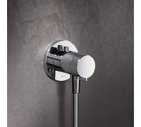 Keuco IXMO-Solo Set 59554, raccordo per termostato cromato con attacco per tubo flessibile, rosone tondo, unitÃ funzionale da incasso - 59554010021