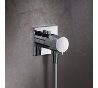 Keuco IXMO-Solo Set 59554, raccordo termostatico cromato con attacco per tubo flessibile, rosone quadrato, unità funzionale da incasso - 59554010022