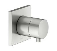 KEUCO IXMO Vanne d'inà encastrer pour 2 consommateurs avec poignée Comfort, avec arrêt, rosace carrée, 59557061002, 59557061002, Colorazione: finitura acciaio inox