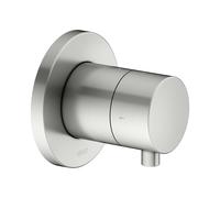 KEUCO IXMO Vanne d'inà encastrer pour 2 consommateurs avec poignée Comfort, avec arrêt, rosace ronde, 59557061001, 59557061001, Colorazione: finitura acciaio inox