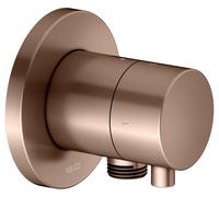 KEUCO IXMO Vanne d'inversion à encastrer 2 consommateurs, raccord de flexible avec poignée Comfort, avec arrêt, rosace ronde, 59557291101, 59557291101, Colorazione: rosso oro spazzolato