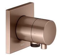 KEUCO IXMO Vanne d'inversion à encastrer 2 consommateurs, raccord de flexible avec poignée Comfort, avec arrêt, rosace carrée, 59557291102, 59557291102, Colorazione: rosso oro spazzolato