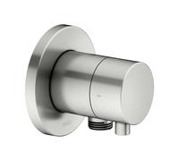 KEUCO IXMO Vanne d'inversion à encastrer 2 consommateurs, raccord de flexible avec poignée Comfort, avec arrêt, rosace ronde, 59557061101, 59557061101, Colorazione: finitura acciaio inox