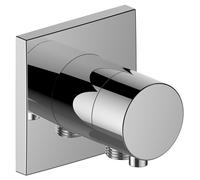 Raccordo Keuco IXMO 59556, valvola deviatrice a 2 vie con attacco tubo flessibile nascosto, rosone quadrato, maniglia Comfort, senza chiusura, Colorazione: Cromato