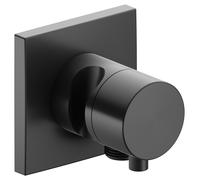 KEUCO IXMO Vanne d'inversion à encastrer 2 consommateurs, raccord de flexible, poignée Comfort et support de douche, avec arrêt, rosace carrée, 59557131202, 59557131202, Colorazione: Nero cromato nero