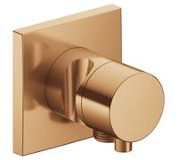 KEUCO IXMO Vanne d'inversion à encastrer 2 consommateurs, raccord de flexible, poignée Comfort et support de douche, avec arrêt, rosace carrée, 59557031202, 59557031202, Colorazione: bronzo spazzolato