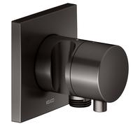 KEUCO IXMO Vanne d'inversion à encastrer 2 consommateurs, raccord de flexible, poignée Comfort et support de douche, sans arrêt, rosace carrée, 59556351202, 59556351202, Colorazione: Nero titanio spaz