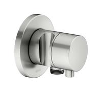KEUCO IXMO Vanne d'inversion à encastrer 2 consommateurs, raccord de flexible, poignée Comfort et support de douche, sans arrêt, rosace ronde, 59556061201, 59556061201, Colorazione: finitura acciaio i