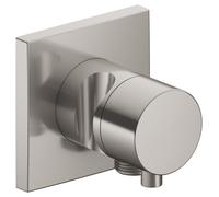 KEUCO IXMO Vanne d'inversion à encastrer 2 consommateurs, raccord de flexible, poignée Comfort et support de douche, sans arrêt, rosace carrée, 59556051202, 59556051202, Colorazione: nichel spazzolato