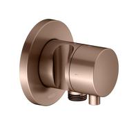 KEUCO IXMO Vanne d'inversion à encastrer 2 consommateurs, raccord de flexible, poignée Comfort et support de douche, avec arrêt, rosace ronde, 59557291201, 59557291201, Colorazione: rosso oro spazzola
